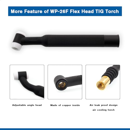 WP-26F TIG Tête torche flexible air 250A résout accès difficiles soudage - 7