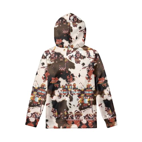 Brown Cow Boys Girls Fleece Hoodies Plush Pullover Hoodie Casual Ethnic Style Hooded Sweatshirts with Pocket for Age 6-16 Kids3