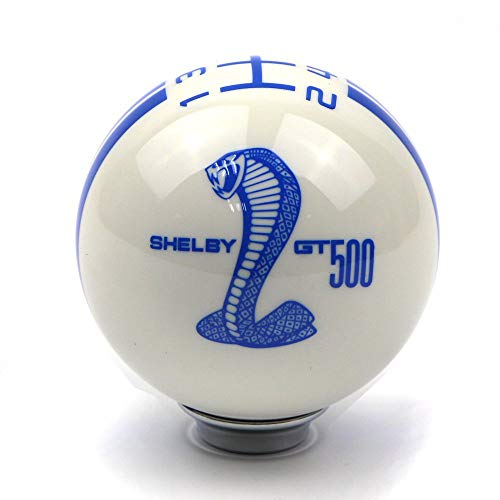 Dreamseek for Ford Mustang Car Gear Shift Knob 5 Speed Cobra Logo Manual Handle Ball (Blue)