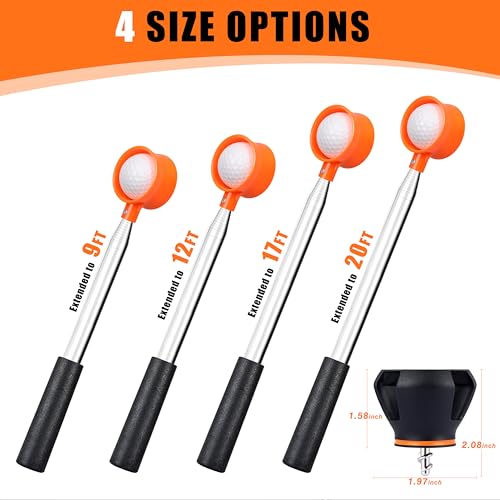 BIRDIEBLAST Golf Ball Retriever Telescopic, with Golf Ball Grabber for End of Putter, 9Ft/9.01Ft/12Ft/16.3Ft/20Ft Stainless Steel Golf Ball Retriever for Water(20FT) - image 7