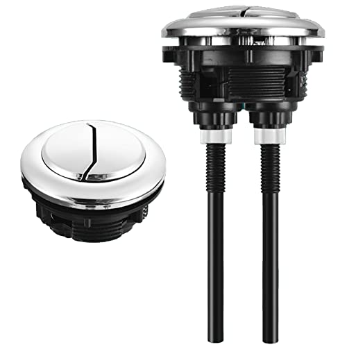 Toilet Push Button Flush Replacement,Abs Dual Flush Toilet Push Button,Universal Round Toilet Flush Button,Water Tank Replacement Dual Rod Push,Cistern Standard Part For Bathroom Toilet (48-60Mm) #TOP28
