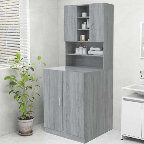 Xichuzi Armario de baño Madera ingeniería marrón Roble 33x33x120,5 cm, Muebles De Baño, Mueble Baño Auxiliar, Columna Baño, Auxiliares para Baños - 842470