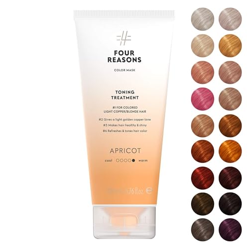 Four Reasons Haartönung Conditioner - Apricot - Natürliche Spülung und Intensivtönung für Haare - Semi permanente Haarfarbe in Orange - Intensive & Schonende Farben Tönung