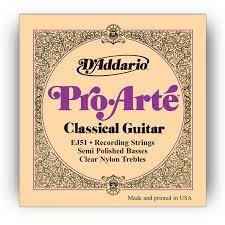 d' Addario EJ51 x 5 (5 set) corde per chitarra classica, pro-arte semi-polished/argento/duro.