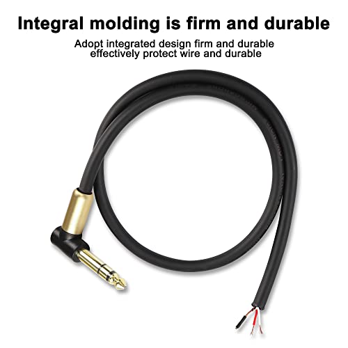 Cable de audio 6.35mm TRS Pigtail 0.5 m miniatura 3