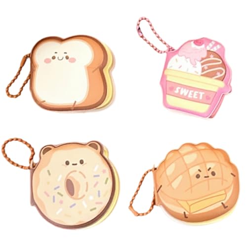 CEJAS 4 Piezas de Notas Adhesivas, Pequeñas Notas para Niños, Material Escolar Lindo, Cubierta Suave Anti-Estrés, Ideal para Oficina, Estudiantes, Regalo de Cumpleaños, Diseño de Postres