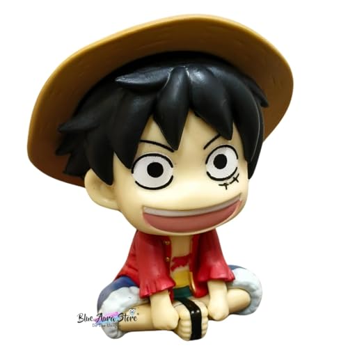 Image of FUNFOB Luffy Action Figure Height -12cm Collectible for Anime Fans Manga Weeb PVC Multicolour | Luffy Look Up
