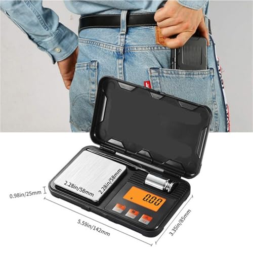 Precision Digital Jewelry Scale: 0.001g Accuracy, Portable Electronic Balance for Weighing Gems, Coins, and Jewelry - Lightweight Handheld Scale