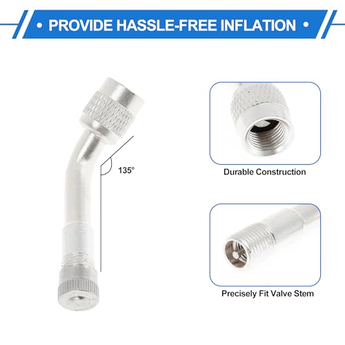Image of Motoforti 1set 135 Degree Copper Tire Valve Extension with Durable Plastic 250mm Tyre Valve Inflation Adapter for Car Motorcycle RV Truck Bike