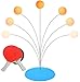 Juego de tenis de mesa de ping pong con elástico eje suave, 2 bates y 3 pelotas, juego de raquetas de ping-pong sin mesas equipo de entrenamiento para adultos y niños prevenir la miopía