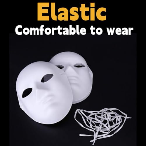 Máscaras de Papel para Pintar Carnaval, Maske Weiß,6pcs DIY Weiße Papier Maske,Theathermaske zum Bemalen,Maskerade Masken,Überstreichbare Papiermasken