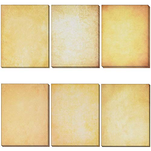 120 Pack Vintage Antique Stationery Paper Old Fashion Aged Looking 6 Color Design
