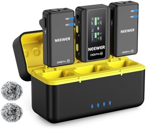 NEEWER CM28 PRO Wireless Lavalier Lapel Microphone System with Ch...