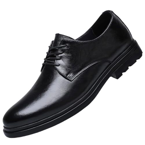Men's Comfortable Fashion Dress Shoes Pointed Toe Summer Lace Up Soft Sole Leather Non-Slip Wedding Oxford Shoes