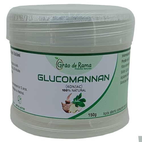 Glucomannan (Glucomanano konjac) em Pó 150g - Fibra Solúvel - Grã...