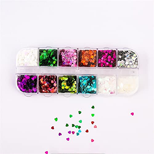 osyare 1 Box Nagel Glitter Pailletten, Nagelflocken Temperaturbeständigkeit Schmetterling Fünfzackiger Stern… – Bild 6