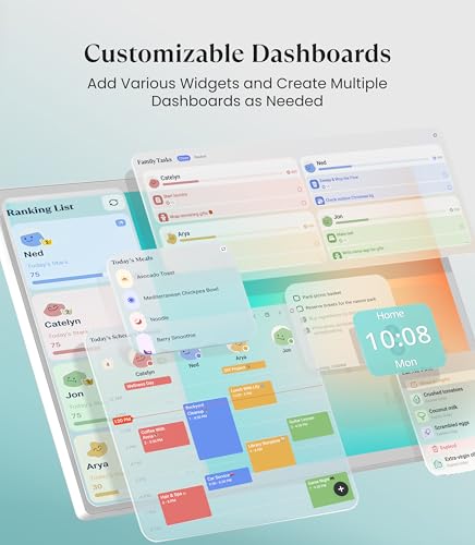 Image of Cozyla Digital Calendar+ 2: 32 inch Wall Planner Touch Screen Chore Chart Customize Dashboard Smart Electronic Calendar for Family Schedules Meal Planner Support Any Google Play App Wall Mount White