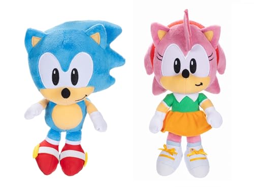 Sonic The Hedgehog 9' Plush 2-Pack, Sonic & Amy Collectible Stuffed Toy