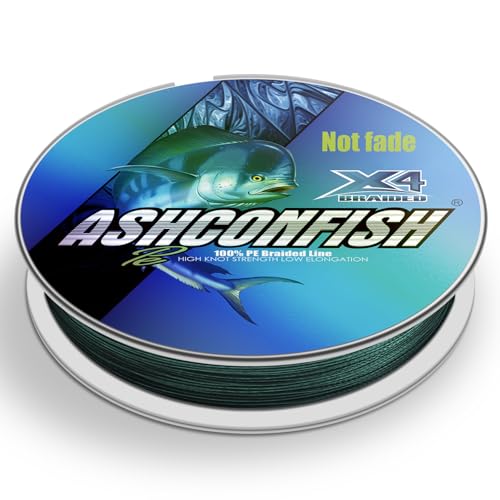 Ashconfish 「色落ちしない」 PEライン 色落ちしない 釣り糸 100M ダックグリーン X4(0.4号 0.6号 0.8号 1号 1.2号 1.5号 2号 2.5号 3号 3.5号 4号 5号 6号 7号 8号 9号 10号)