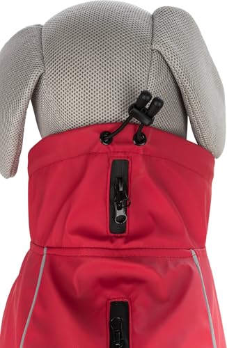 TRIXIE Regenmantel Vimy für Hunde rot XS - Bauchumfang: 20-39 cm – Hunde-Regenjacke mit reflektierenden Elementen für mehr Sichtbarkeit im Dunkeln – bequem & verstellbar - 680220