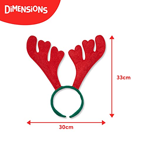 THE TWIDDLERS - 15 Haarreif Weihnachten, Rentier für Xmas, Erwachsene & Kinder - Geweih, Kostüm, Kopf Boppers, Weihnachtsverkleidung - 33 x 30cm