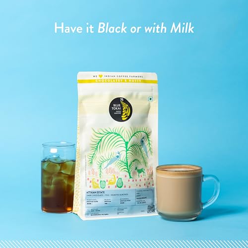 Blue Tokai Coffee Roasters Attikan Estate - Medium Dark Roast | Filter Coffee 250 Gram | Rich Aroma | 100% Arabica Beans | Specialty Coffee | Freshly Roasted Ground Coffee | Bag