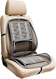 Car Seat Office Chair Bamboo Chip Cover Cushion with Wire Mesh Lumbar Back Support,Breathable Cool Black Mesh with Strap Comfortable Ventilate Support Cushion Pad,Back Pain Relief for Car Seats