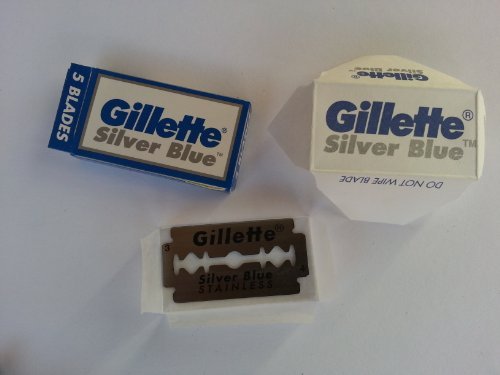 100 Silver Blue Double Edge Razor Blades Made in Russia by 7 O'clock
