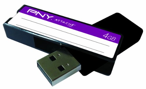 PNY Label Attache 4 GB USB 2.0 Flash Drive P-FD4GB/PRPBTS-EF (Purple)