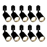 Allegro Lighting スポットライト ダクトレール用スポットライト LED一体型照明 7W 60W形相当 ダクトレール専用 ライティングレール用ライト LED内蔵式 電球不要 角度可動 取付簡単 リビング キッチン 北欧 インテリア 照明器具(ブラックの器具-昼白色, 10セット)