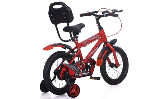 Image of JUNIOR KID 14T Kids Cycle with Sides Balance Wheel and Back Rest Seat | 9 Inch Frame | Steel Rim | Ideal for 3 to 6 Years Boy & Girl