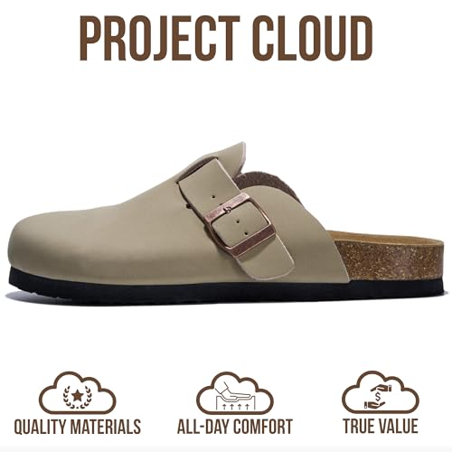 Image of Project Cloud 100% Genuine Leather Footbed Clogs for Women - Memory Foam Arch Support Slippers for Women - Trendy Slip-ons Women's Mules & Clogs Sandals