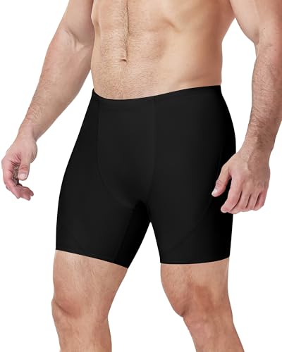 Nukuvara Men's Swim Jammers, Quick-Dry Compression Square Leg Swim Shorts, Endurance Competitive...