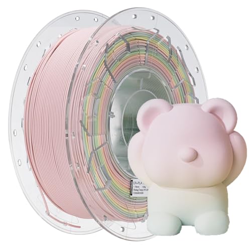 Image of Creality 3D Printer Filament, Rainbow PLA Filament 1.75mm, Enhanced Toughness, Dimensional Accuracy + /- 0.03mm, 1kg(2.2lbs), PLA Mattte Filament for Most 3D Printer
