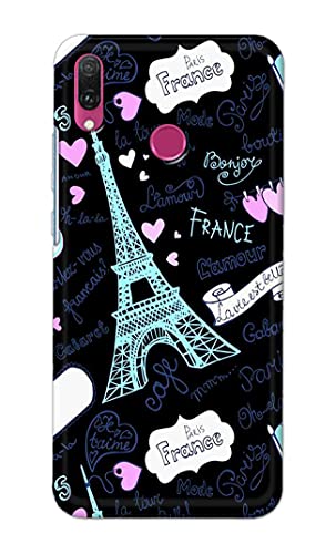 Image of PRINTFIDAA Lovers Famous Place Eiffel Tower in Paris Printed Designer Hard Back Case Cover for Huawei Y6 (2019) / Huawei Y6 Prime (2019) -(TI) MVN1003