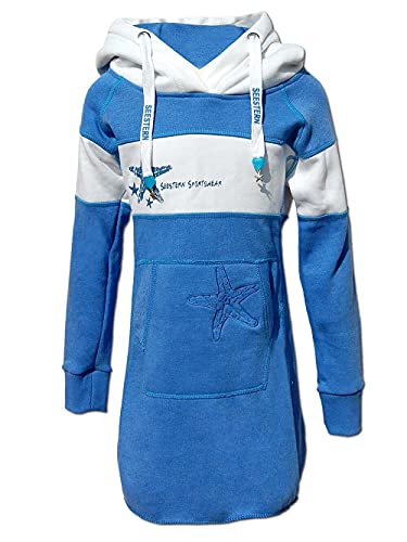 Seestern 116-164/2105 - Sudadera larga con capucha para niños, Azul y blanco., 122 cm-128 cm Cover
