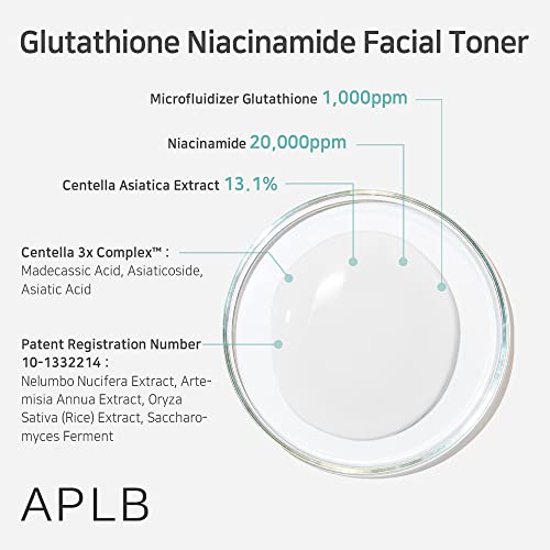 APLB Glutathione Niacinamide Facial Toner | LIPO GLUTA NIAC CEN™ 15.2% 5.41 FL.OZ/Korean Skincare, Replenishing Moisture, Revitalize for Gentle and Improve Skin Texture Through Niacinamide - Image 5