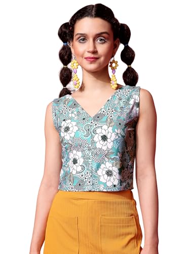 Image of PURVAJA Women's Polyester Floral Relaxed Fit Shirt