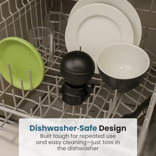 Jokari Keeper Pump and Pour Soda Bottle Cap Preserves Carbonation with Flip Top Spout for 1 to 2 Liter Plastic Bottles Reusable Fizz Saver Dishwasher Safe Carbonated Drink Lid Black