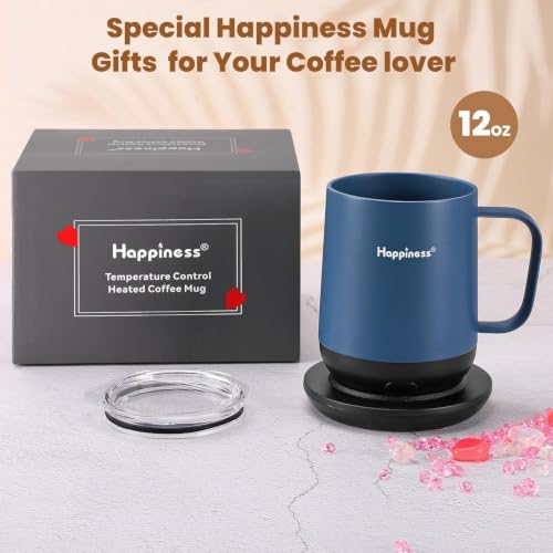 Image of Happiness Self-Heating Coffee Mug,12oz Temperature Control Smart Cup