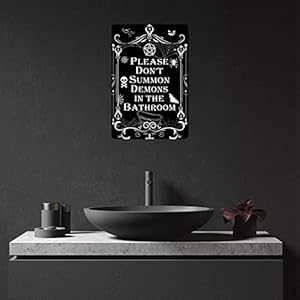 Gothicwitchybathroomsignpleasedontsummondemonsinthebathroomwallartposterpaganwiccandecorforgothichome8x12inch924 Urban Country Home Decor Gothic witchy bathroom sign please dont summon demons in the bathroom wall art poster pagan wiccan decor for gothic home 8 x 12 inch 924 urban country home decor