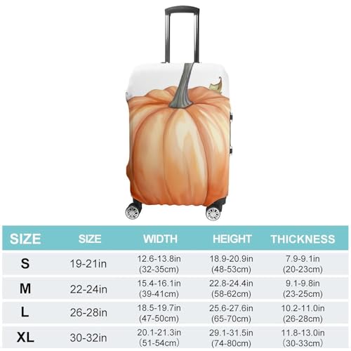 Fall Watercolor Pumpkins Luggage Cover, Washable Elastic Suitcase Cover Protector Fit 18-32 Inch Luggage2