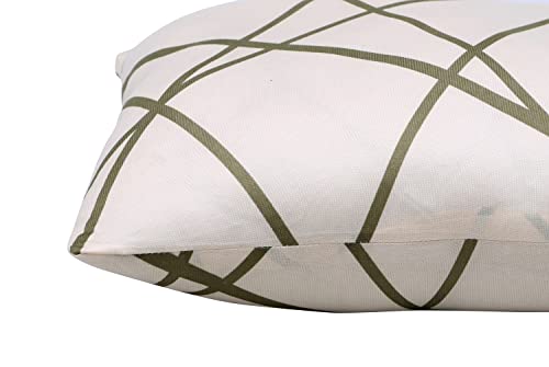 Image of Nendle Polyester Double Home Decor Striped Pattern 210 TC Cushion Covers 16 Inch X 16 Inch Set Of 5 (Beige, Pack Of 5)