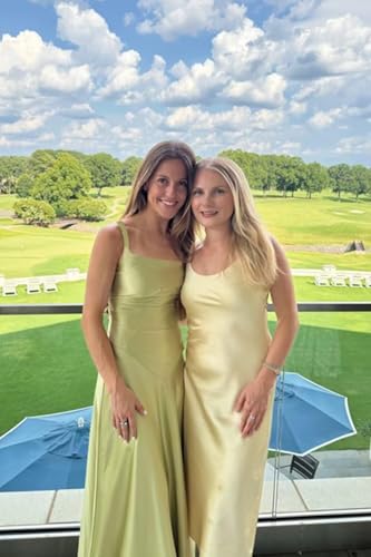 Satin Bridesmaid Dresses for Women Lace up Back Spaghetti Straps Long Evening Gown Formal Prom Dress2