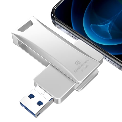 usbメモリ 4in1 256gb 高速 Phone usbメモリー 回転式 iOS/Type-C/USB/Micro USB フラッシュメモリ 大容量 写真保存 usb スマホ データ バックアップ Phone/Pad/PC/Macbook/Android対応 外付けメモリ 容量不足解消 銀ク Phone 16/15/14/13/12/SE/Pad Air各種対応 UD60M1