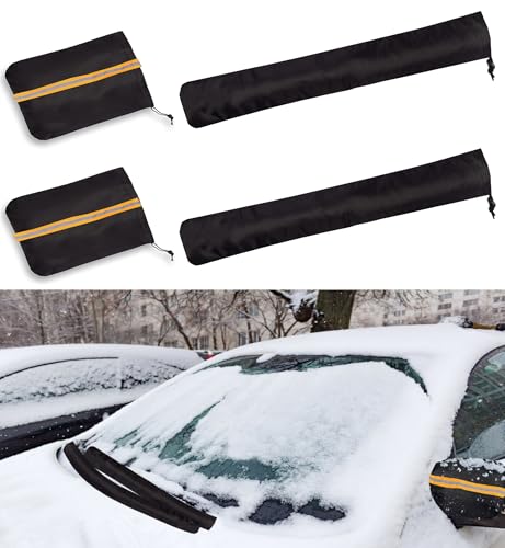 Voiture Côté Miroir Neige, Housses d'essuie-glace pour Voitures, 4 Pièces Protection Latéral Rétroviseur, Couverture de Vue Arrière Extérieure
