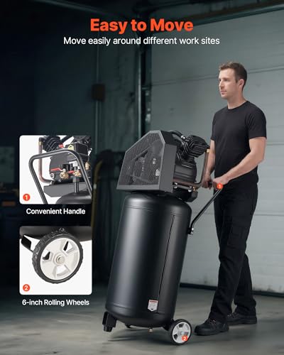 VEVOR 25-Gallon 2HP Oil-Lubricated Compressor
