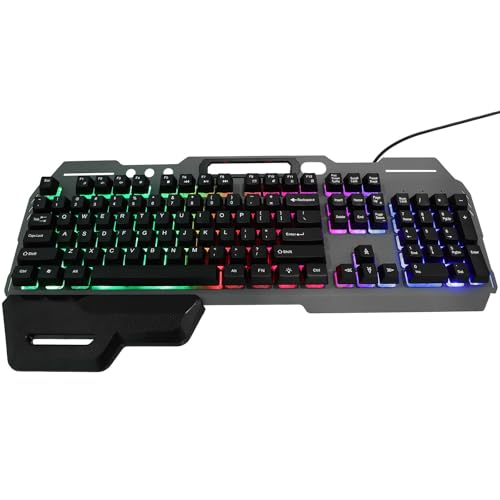 Clavier gaming filaire LED à repose-poignet ABS noir FRCOLOR 104 touches ultra-résistant