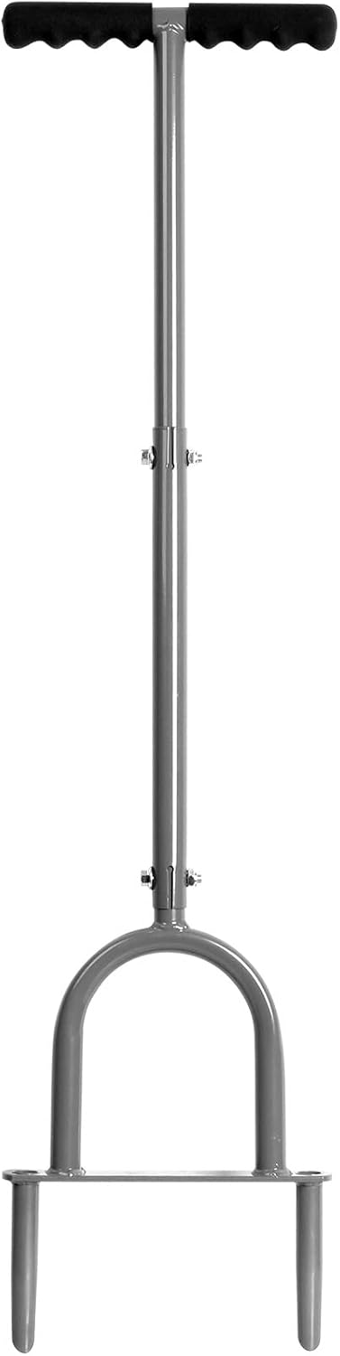 Walensee Lawn Coring Aerator, Manual Grass Dethatching Turf Plug Adjustable Height Core Aerating Tool Garden Tool Heavy Duty Aeration for Compacted Soils to Prevent Lawn Run-Off and Soil Compaction