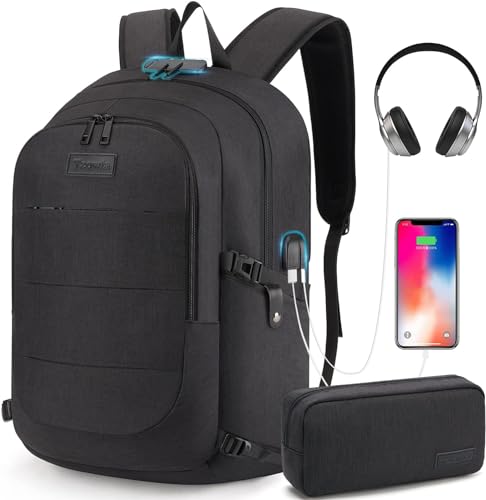 Tzowla Laptop Backpack for Men Women,Travel Work Security Anti Theft Water Resistant Computer Bookbags with USB Charging Port,Gifts, Fit 14.3/15.6 inch Accessories